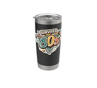 I Survived the 80s!", Retro Vintage Throwback Stainless Steel Insulated Tumbler