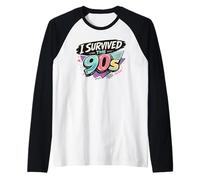 I Survived the 90s!", Retro Vintage Throwback Raglan Baseball Tee