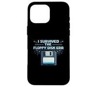 I Survived the Floppy Disk Era Funny Retro Tech Nostalgia Case for iPhone 16 Pro Max