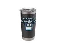 I Survived The Floppy Disk Era Funny Retro Tech Nostalgia Stainless Steel Insulated Tumbler