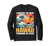 I Survived The Great Hawaii Tsunami of 2025 | Retro Wave Long Sleeve T-Shirt
