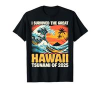 I Survived The Great Hawaii Tsunami of 2025 | Retro Wave T-Shirt
