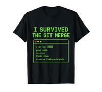 I Survived The Merge Conflict Programmer Coding T-Shirt