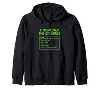 I Survived The Merge Conflict Programmer Coding Zip Hoodie