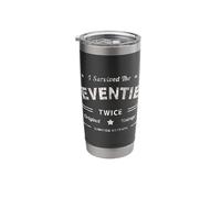 I Survived The Seventies Twice 80th Birthday 70s Survivor 80 Stainless Steel Insulated Tumbler