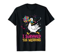 I Survived The Wedding Chaotic Goose Doodle Art T-Shirt