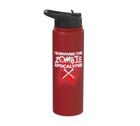 I Survived the Zombie Apocalypse Stainless Steel Insulated Water Bottle