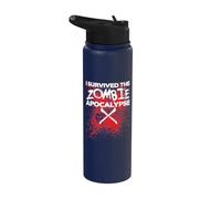 I Survived the Zombie Apocalypse Stainless Steel Insulated Water Bottle
