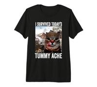 i Survived Today's Tummy ache cat - Lactose Tolerant Premium T-Shirt