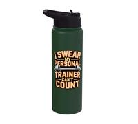 I Swear My Personal Trainer Can't Count Gym Stainless Steel Insulated Water Bottle