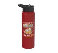 I Swear to Drunk I´m Not God Funny Beer Drinking Stainless Steel Insulated Water Bottle