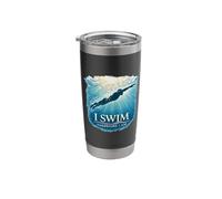 I Swim Therefore I Am Swimmer Underwater Philosophy Stainless Steel Insulated Tumbler