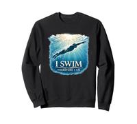 I Swim Therefore I Am Swimmer Underwater Philosophy Sweatshirt