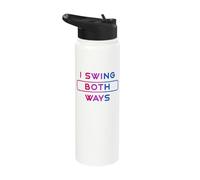 I Swing Both Ways Bi Pride Bisexual Flag Colors Stainless Steel Insulated Water Bottle