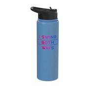 I Swing Both Ways Bi Pride Bisexual Flag Colors Stainless Steel Insulated Water Bottle