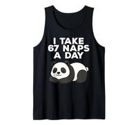 I Take 67 Naps A Day Funny Panda Bear Six Seven Meme Tank Top