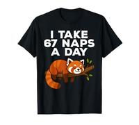 I Take 67 Naps A Day Funny Red Panda Meme Six Seven T-Shirt