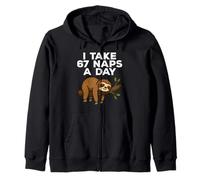 I Take 67 Naps A Day Funny Sloth Six Seven Meme Zip Hoodie