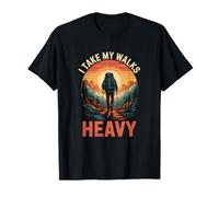 I Take My Walks Heavy Hiking Backpack Mountains Camping T-Shirt