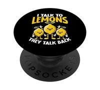 I Talk To Lemons They Talk Back Citrus Pun PopSockets Adhesive PopGrip