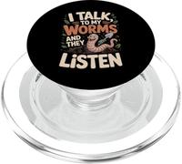 I Talk To My Worms And They Listen Earthworm Earthworms PopSockets PopGrip for MagSafe