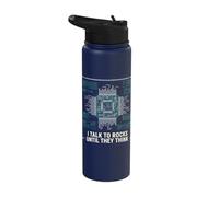 I Talk to Rocks Until They Think CPU Programmer Coding Stainless Steel Insulated Water Bottle