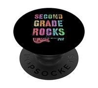 I Teach 2nd GRADE ROCKS Second Gr Rockstar Teacher Teaching PopSockets Adhesive PopGrip