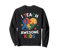 I teach awesome kids autism teacher autism awareness Sweatshirt