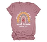 I Teach Kids to Talk Back Crew Neck T-Shirt Speech Therapist Graphic T-Shirts for SLP Teacher Pullover Sexy, red, 3XL