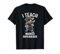 I Teach Masked Superheroes Virtual Teaching Learning Teacher Value Graphic T-Shirt