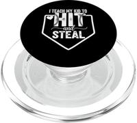 I Teach My Kid To Hit And Steal Baseball Funny For Men Women PopSockets PopGrip for MagSafe