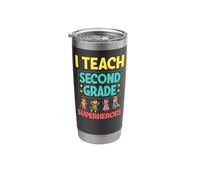 I Teach Second Grade Superheroes Teacher Superhero Stainless Steel Insulated Tumbler