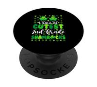 I Teach The Cutest 2nd Grade Shamrocks Patrick's Day Teacher PopSockets Adhesive PopGrip
