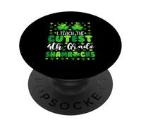 I Teach The Cutest 4th Grade Shamrocks Patrick's Day Teacher PopSockets Adhesive PopGrip