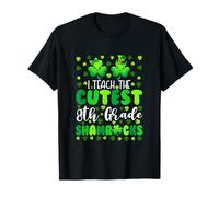 I Teach The Cutest 8th Grade Shamrocks Patrick's Day Teacher T-Shirt