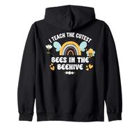 I Teach the Cutest Bees in the Bee Hive Teacher Kindergarten Zip Hoodie