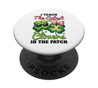 I Teach The Cutest Clovers In The Patch Teacher St Patricks PopSockets Adhesive PopGrip
