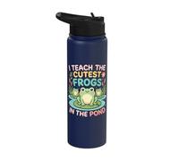 I Teach The Cutest Frogs in The Pond Teacher Student Stainless Steel Insulated Water Bottle