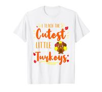 I Teach The Cutest Little Turkeys Thanksgiving Teacher Value Graphic T-Shirt