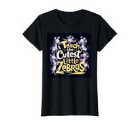 I Teach The Cutest Little Zebras Teacher Back to School Fun Value Graphic T-Shirt, Women, Black, M