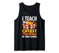 I Teach The Cutest Turkeys Thanksgiving Fall Teacher Women Tank Top