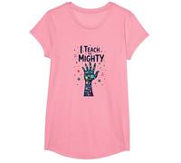 I Teach The Mighty Special Education Empowering Educator T-Shirt, Girls, Pink, Large