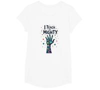 I Teach The Mighty Special Education Empowering Educator T-Shirt, Girls, White, XS