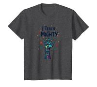 I Teach The Mighty Special Education Empowering Educator T-Shirt, Kids, Dark Heather Grey, 12 Years