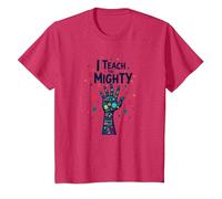 I Teach The Mighty Special Education Empowering Educator T-Shirt, Kids, Red Heather, 4 Years
