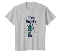 I Teach The Mighty Special Education Empowering Educator T-Shirt, Kids, Silver, 4 Years