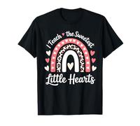 I Teach The Sweetest Little Heart Teacher Valentines Rainbow T-Shirt