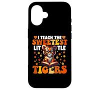 I Teach The Sweetest Little Tigers Groovy Teaching Kids Case for iPhone 16