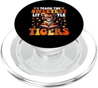 I Teach The Sweetest Little Tigers Groovy Teaching Kids PopSockets PopGrip for MagSafe
