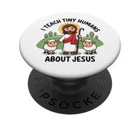 I Teach Tiny Human's About Jesus Bible School Teacher PopSockets Adhesive PopGrip